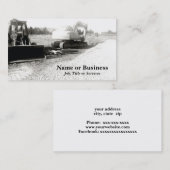 Schwarz-Weiß-Fotografie von Baumaschinen Visitenkarte (Vorne/Hinten)