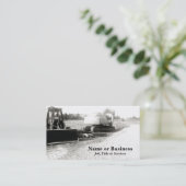 Schwarz-Weiß-Fotografie von Baumaschinen Visitenkarte (Stehend Vorderseite)