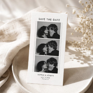Schwarz-Weiß-Fotostreifen Hochzeit Aufgebot zur Ho Save The Date