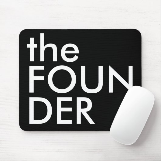 Schwarz Weiß FOUNDER Fett Executive-Typografie Mousepad (Mit Mouse)