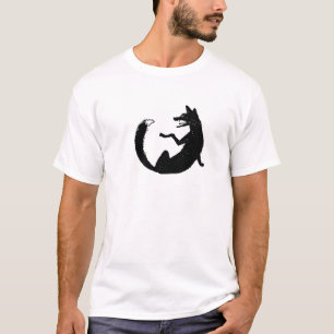 Schwarz-Weiß-Fox-Tribal Tattoo-Symbol T-Shirt