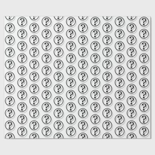 Schwarz-Weiß-Fragezeichen Geschenkpapier (Flach)