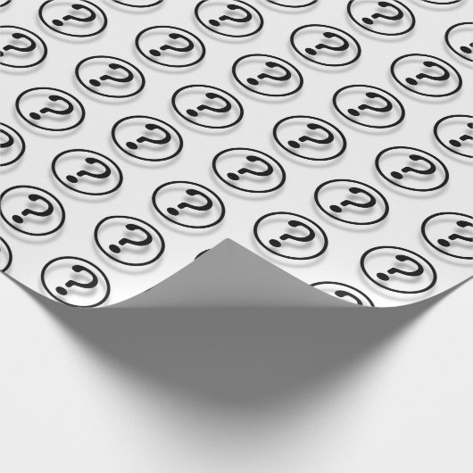 Schwarz-Weiß-Fragezeichen Geschenkpapier (Ecke)