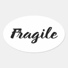 Schwarz-Weiß fragile moderne Unternehmen Ovaler Aufkleber