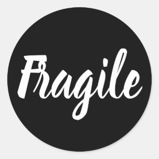 Schwarz-Weiß fragile moderne Unternehmen Runder Aufkleber
