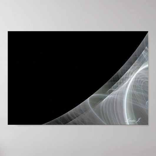 Schwarz-Weiß-Fraktal-Grenze Leinwand oder Poster (Vorne)