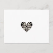 Schwarz-Weiß-Fraktal Herzform Postkarte (Vorderseite)