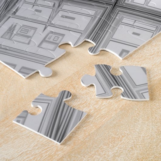 Schwarz-Weiß-Fraktal Kunst unmöglich Puzzle (Seite)