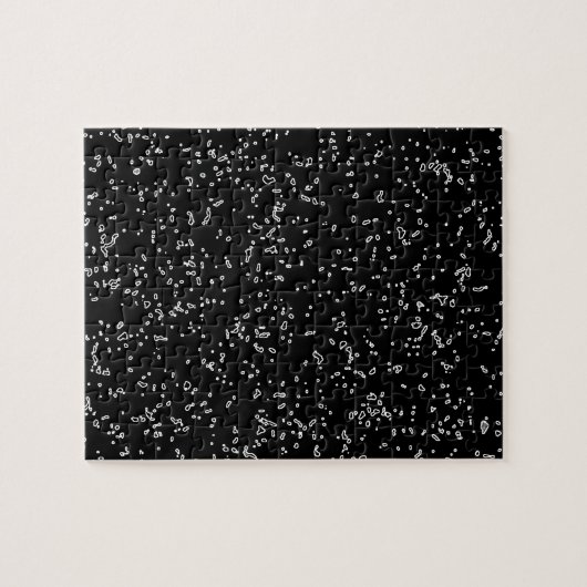 Schwarz-Weiß-Fraktal Kunstwerke Moderne Puzzle (Horizontal)