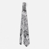 Schwarz-Weiß-Fraktal-Muster Krawatte (Rückseite)