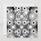 Schwarz-Weiß-Fraktal-Muster Weihnachten (Vorderseite)