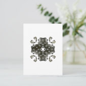 Schwarz-Weiß-Fraktal Postkarte (Stehend Vorderseite)