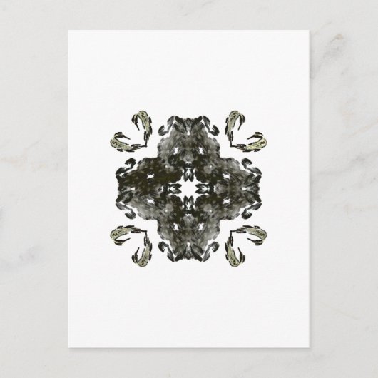 Schwarz-Weiß-Fraktal Postkarte (Vorderseite)