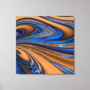 Schwarz-Weiß-Fraktal-Wrapped Canvas Leinwanddruck