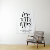 Schwarz-Weiß-Frau an Brautparty Backdrop Wandteppich (Beispiel)