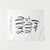 Schwarz-Weiß-Frau an Brautparty Backdrop Wandteppich (Vorderseite (Horizontal))