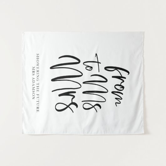 Schwarz-Weiß-Frau an Brautparty Backdrop Wandteppich (Vorderseite (Horizontal))