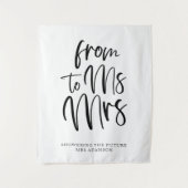 Schwarz-Weiß-Frau an Brautparty Backdrop Wandteppich (Vorderseite)