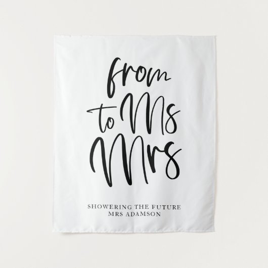 Schwarz-Weiß-Frau an Brautparty Backdrop Wandteppich (Vorderseite)