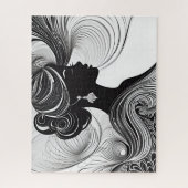 Schwarz-Weiß-Frau der Elegance Puzzle (Vertikal)
