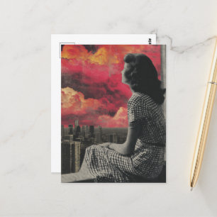 Schwarz-Weiß-Frauen an der Spitze der Stadt Postkarte