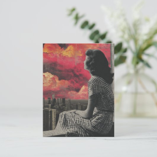 Schwarz-Weiß-Frauen an der Spitze der Stadt Postkarte (Stehend Vorderseite)