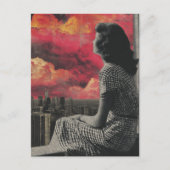 Schwarz-Weiß-Frauen an der Spitze der Stadt Postkarte (Vorderseite)