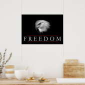 Schwarz-weiß Freedom Fearless Eagle Poster (Küche)