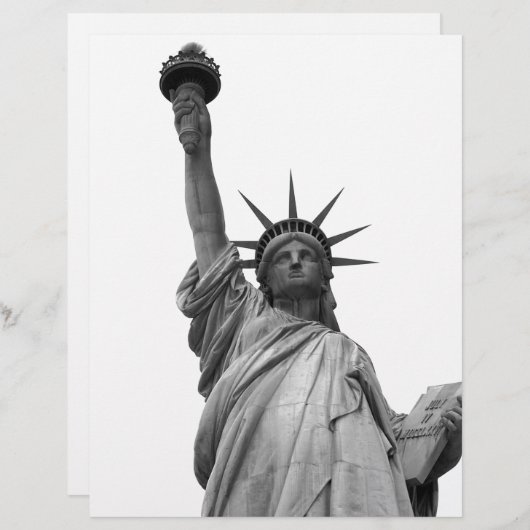 Schwarz-Weiß-Freiheitsstatue Briefkopf (Vorne/Hinten)