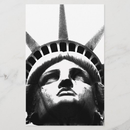 Schwarz-Weiß-Freiheitsstatue Briefpapier (Vorderseite)