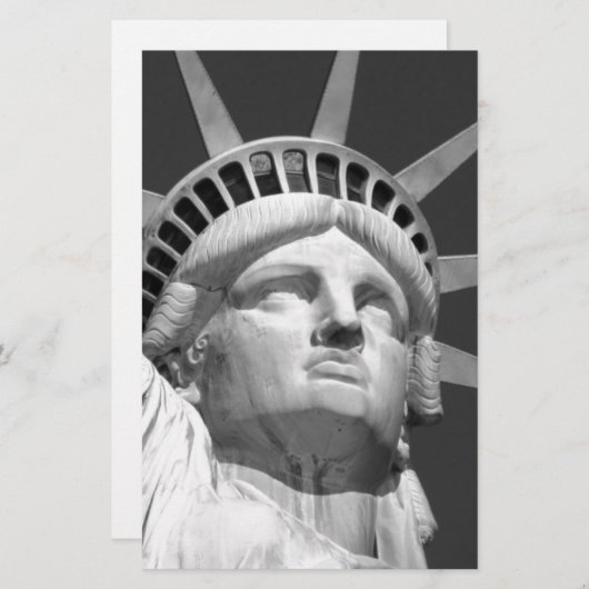 Schwarz-Weiß-Freiheitsstatue Briefpapier (Vorne/Hinten)