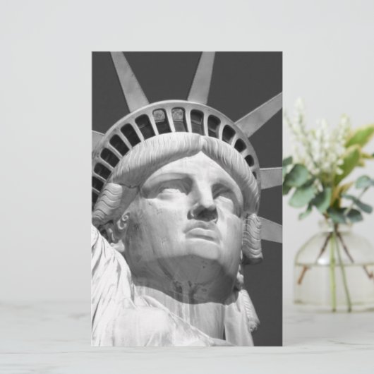 Schwarz-Weiß-Freiheitsstatue Briefpapier (Stehend Vorderseite)