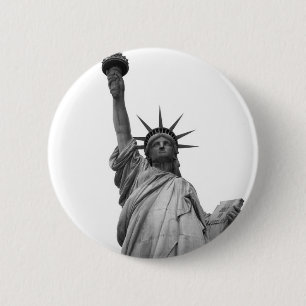 Schwarz-Weiß-Freiheitsstatue Button