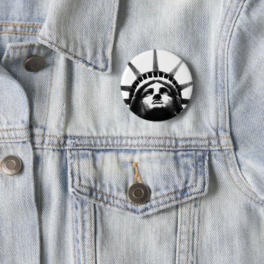 Schwarz-Weiß-Freiheitsstatue Button (Beispiel)