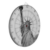 Schwarz-Weiß-Freiheitsstatue Dartscheibe (Vorderseite Links)