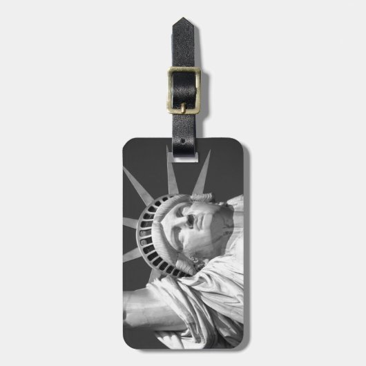 Schwarz-Weiß-Freiheitsstatue Gepäckanhänger (Vorderseite vertikal)