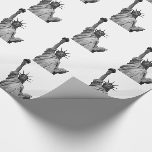 Schwarz-Weiß-Freiheitsstatue Geschenkpapier (Ecke)