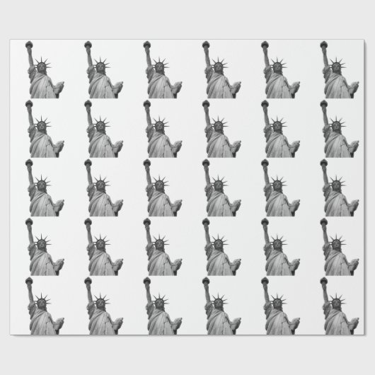 Schwarz-Weiß-Freiheitsstatue Geschenkpapier (Flach)