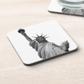 Schwarz-Weiß-Freiheitsstatue Getränkeuntersetzer (Linke Seite)