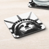 Schwarz-Weiß-Freiheitsstatue Getränkeuntersetzer (Linke Seite)