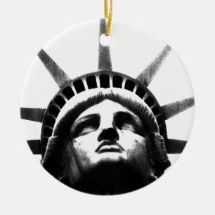 Schwarz-Weiß-Freiheitsstatue Keramik Ornament