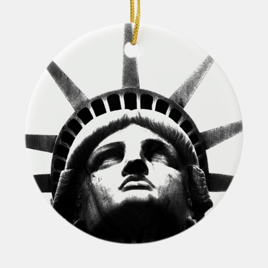 Schwarz-Weiß-Freiheitsstatue Keramik Ornament (Vorne)