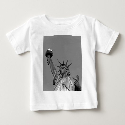 Schwarz-Weiß-Freiheitsstatue New York Baby T-shirt (Vorderseite)