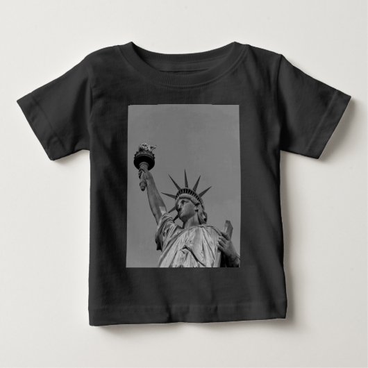Schwarz-Weiß-Freiheitsstatue New York Baby T-shirt (Vorderseite)