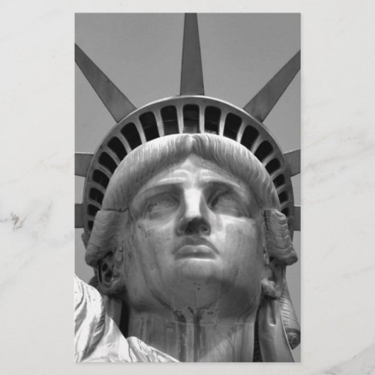 Schwarz-Weiß-Freiheitsstatue New York Briefpapier (Vorderseite)