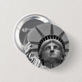 Schwarz-Weiß-Freiheitsstatue New York Button (Vorne & Hinten)