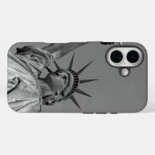 Schwarz-Weiß-Freiheitsstatue New York Case-Mate iPhone Hülle (Rückseite (Horizontal))