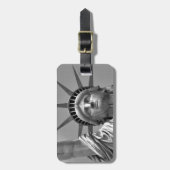 Schwarz-Weiß-Freiheitsstatue New York Gepäckanhänger (Vorderseite vertikal)