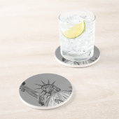 Schwarz-Weiß-Freiheitsstatue New York Getränkeuntersetzer (Seite)