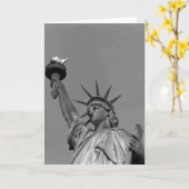 Schwarz-Weiß-Freiheitsstatue New York Karte (Gelbe Blume)